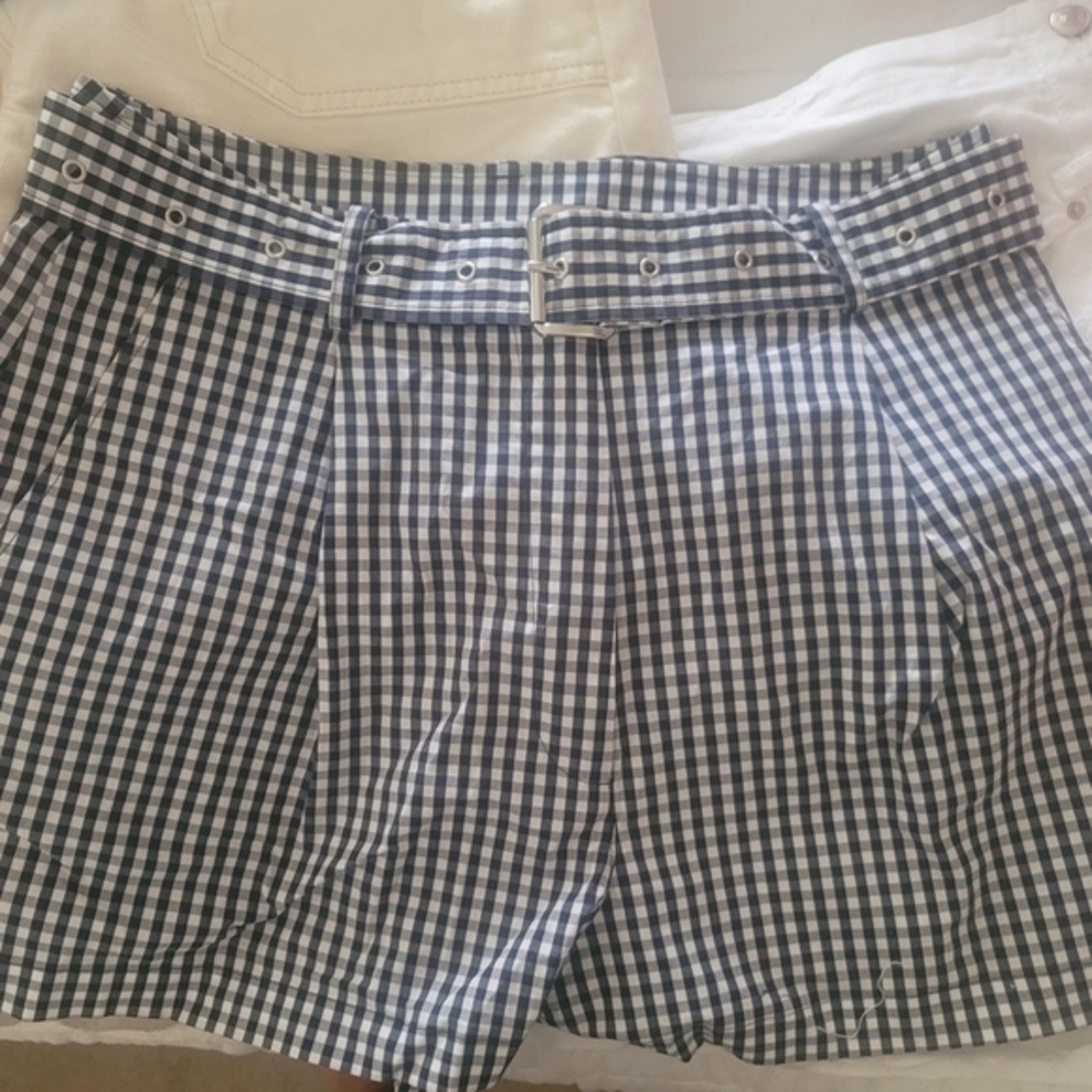 Michael Kors Gingham Checkered Shorts, Sz 8, NWOT
